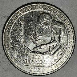 AMERİKA  2020  D    25 CENT  ÇEYREK DOLAR  HATIRA  Güzel Amerika Çeyrekleri - Marsh-Billings-Rockefeller