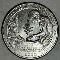 AMERİKA  2020  P    25 CENT  ÇEYREK DOLAR  HATIRA  Güzel Amerika Çeyrekleri - Marsh-Billings-Rockefeller