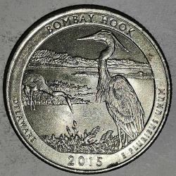 AMERİKA  2015 D    25 CENT  ÇEYREK DOLAR  HATIRA  Güzel Amerika Çeyrekleri - Bombay Hook