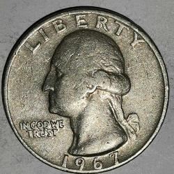 AMERİKA  1967   25 CENT  ÇEYREK DOLAR