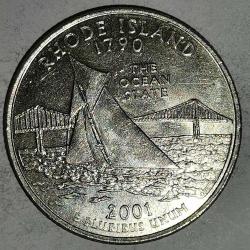 AMERİKA  2001 D    25 CENT  ÇEYREK DOLAR  HATIRA 550 Eyalet Çeyreklikleri - Rhode Adası