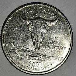 AMERİKA  2007 P    25 CENT  ÇEYREK DOLAR   HATIRA    50 Eyalet Çeyreklikleri - Montana