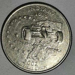 AMERİKA  2002  D    25 CENT  ÇEYREK DOLAR   HATIRA   50 Eyalet Çeyreklikleri - Indiana