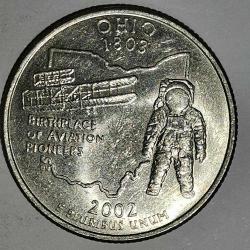 AMERİKA  2002 D    25 CENT  ÇEYREK DOLAR   HATIRA   50 Eyalet Çeyreklikleri - Ohio