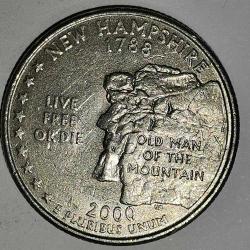 AMERİKA  2000 P    25 CENT  ÇEYREK DOLAR   HATIRA   50 Eyalet Çeyreklikleri - New Hampshire
