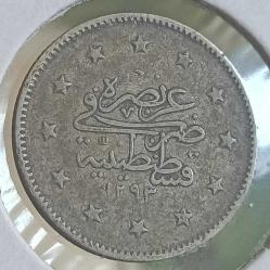 II Abdülhamid 1293/32 2 Kuruş Gümüş (patinalı)