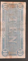 1864 Richmond Virginia  Konfederasyon 10 Dolarlık Banknot çok temiz