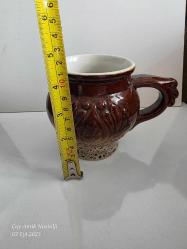 ALMAN DAMGALI KABARTMALI SERAMİK VAZO KUPA 11 cm