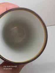 PORSELEN KUPA BARDAK  AYAKLI TEKLİ 13 CM
