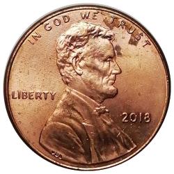 ABD 2018 Yılı 1 Cent (Union Shield) ÇİL (-)