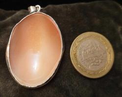 KENAR KISIMLAR GÜMÜŞ CAMEO KOLYE UCU 4,5*3 CM DAMGA MEVCUT