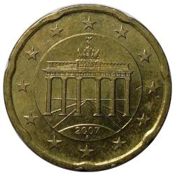 Almanya 2007 Yılı 20 Cent (Euro Cent) ÇİL