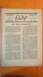 RADYO TEKNİĞİNDEN VE YAYINLARINDAN BAHSEDEN DERGİ, MECMUA  SAYI : 15 - 15 ŞUBAT 1943 - SELİM SARPER - HAKKI TARIK US - HASAN ALİ YÜCEL - MATBUAT JÜBİLESİ - CEMAL YORULMAZ - RADYO SANATKÂRLARI KATEGORİLERİ - TÜRK MÜZİĞİ ŞUBESİ - TEMSİL ŞUBESİ - SENFONİ ORKESTRASI - CAZ ORKESTRASI - GARP MÜZİĞİ KOROSU - STAJİYER SANATKÂRLAR - İZZETTİN TUĞRUL NİSBAY - FERİT ALNAR - DAVID ZIRKIN - HALİL BEDİİ YÖNETKEN - CEVAT MEMDUH ALTAR - BEETHOVEN - GOETHE - BETTINA BRENTANO - EGMONT UVERTÜRÜ - TEPLİZ BULUŞMASI - CEMAL KÖPRÜLÜ - WERTHER - ROUSSEAU - LESSING - SHAKESPEARE - ROMANTİZM - KLASİK EDEBİYAT -  26 SAYFA