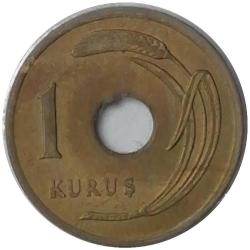 1950 Yılı 1 Kuruş Delikli ÇÇT (-)