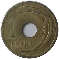 1951 Yılı 1 Kuruş Delikli ÇİL (-)