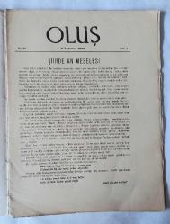OLUŞ Edebiyat - Fikir, Haftalık Edebiyat ve Fikir Mecmuası, 1939, Sayı: 6, 28  [2 ADET]