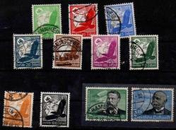 Almanya 1934 Reich Graff von Zeppelin damgalı tam seri katalog 100 USD