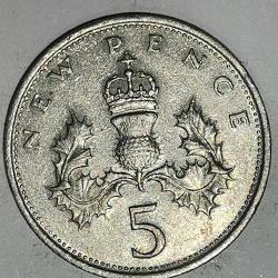 İNGİLTERE   1970   5 PENCE