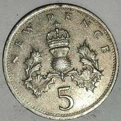İNGİLTERE   1975  5 PENCE