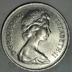 İNGİLTERE   1971     5 PENCE
