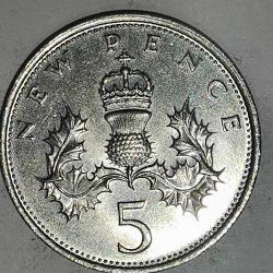 İNGİLTERE   1971     5 PENCE