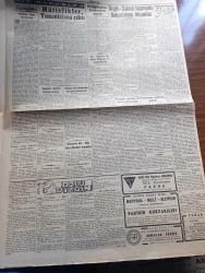 Cumhuriyet Gazetesi - 6 Birinciteşrin (Ekim) 1944 - İstanbul'un kurtuluş günü yazan Abidin Daver Başmakale - müttefikler Yunanistan'a çıktılar - Yunanistan topraklarını ve müttefiklerin çıktıkları Mora'yı gösterir harita - Avusturya'da ayaklanma Şayiaları - Goebbels'in Yeni Nutku - Akdeniz'de Bir Tayyare gemisinden havalanan müttefik uçakları Yunan topraklarına doğru uçarlarken fotoğraf - Alman hududunda bir muharebe sahnesi - İtalya'ya eski müstemlekeleri geri verilecek mi - Anglosakson basınında Bulgaristana hücumlar - İstanbul'da mektepsiz tek çocuk bırakılmayacak - İngiltere'nin yeni büyükelçisi Sir Maurice Patterson Ankara'da fotoğraf - Sovyet kuvvetlerinin taarruz ettikleri Bir köyde savaş Fotoğraf - Fransa'da vatan hainlerinin muhakemesine başlandı - idam Saati filmi başrollerde Yusuf Vehbi Emine Rızık ve Hüseyin Sıtkı Taksim Sinemasında - Paris'in kurtuluşu filmi Kadıköy Süreyya sinemasında - Ankara at yarışlarının üçüncü haftası programı - Beyoğlu kitap sarayı açıldı