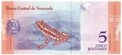 Venezuela 2018 Yılı 5 Bolivar  Çil