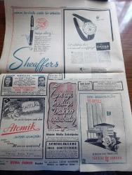 Cumhuriyet Gazetesi - 24 Aralık 1950 - Savaş metodu yazan Nadir Nadi Başmakale - dünya barışı için Rusya'ya yapılan teklif - Kore'de durgunluk sona ermek üzere - Kore'de yeni cephe hattının ilk siperlerinde kar altında düşmanı bekleyen kahramanlarımız fotoğraf - ilk Yaralı kafilemiz tokyo'dan hareket etti - milli güreş takımımız amerikalıları 8 0 yendi fotoğraf - büyük su Kongresi - Ali Ulvi Karikatür - haftanın şakaları yazan Burhan Felek - gazetecilik Falih Rıfkı Atay - Karanlık Oda Yazan Peride Celal Yazı Dizisi - afrodit ve altın kız yeni ses tiyatrosunda - Hamiyet Yüceses Ferdi Tayfur ve Mualla Mukadderin ilk konseri Pangaltı İnci sinemasında - mithatpaşa'ya nefyedilme kararının bildirildiği oda yazan Haluk Yusuf Şehsuvaroğlu - Admira dün Fenerbahçe'yi 1 0 mağlup etti fotoğraf - yeni kabul edilen dünya yüzme rekorları yazan Suat Erler -  Lefter Küçükandonyadis ve Cihat Arman saha kenarında maçı takip ederlerken fotoğraf - Turhal şeker fabrikası güreşçileri Bakırköy maçı olacak