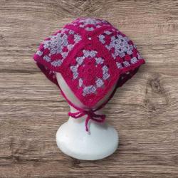 Motifli Retro Örgü Bandana