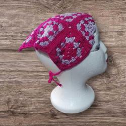 Motifli Retro Örgü Bandana