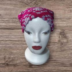 Motifli Retro Örgü Bandana