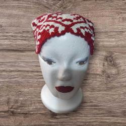 Motifli Retro Örgü Bandana