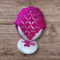 Fuşya Çiçek Desenli Tasarım Bandana