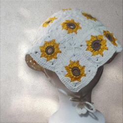 Ayçiçeği Desenli Bohem Bandana