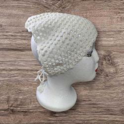 Beyaz Tasarım Retro Örgü Bandana