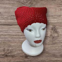 Kırmızı Tasarım Retro Örgü Bandana