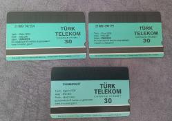 3 ADET ATATÜRK TEMALI TELEKOM TEFON KARTI KONDİSYON YÜKSEK KOLEKSİYONLUK