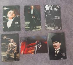 6 ADET ATATÜRK TEMALI TELEKOM TEFON KARTI KONDİSYON YÜKSEK KOLEKSİYONLUK