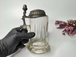 Antika Alman Tankard - Bira BArdağı - Kapaklı Bİra Bardak
