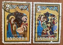 1973.TABLO TEMA..ANDORRA.İSPANYA 2 Lİ SERİ PUL DAMGALI