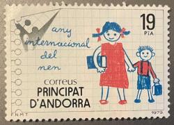1979.INTERNATIONALES...ANDORRA.İSPANYA TEK Lİ SERİ PUL DAMGALI