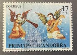 1985.TABLO .ANDORRA.İSPANYA TEK Lİ SERİ PUL DAMGALI