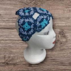 Nazar Boncuğu Motifli Etnik Örgü Bandana
