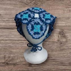 Nazar Boncuğu Motifli Etnik Örgü Bandana