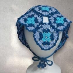 Nazar Boncuğu Motifli Etnik Örgü Bandana