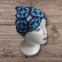 Nazar Boncuğu Motifli Etnik Örgü Bandana
