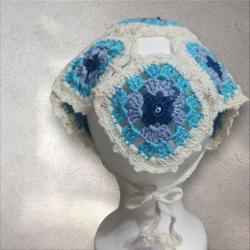Nazar Boncuğu Motifli Etnik Örgü Bandana