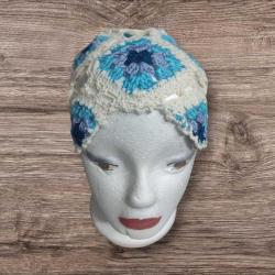 Nazar Boncuğu Motifli Etnik Örgü Bandana