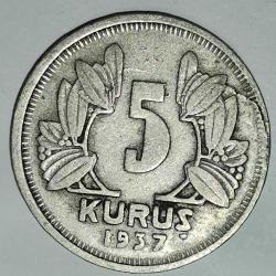 TÜRKİYE  1937   5   KURUŞ