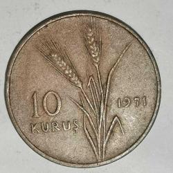TÜRKİYE  1971   10    KURUŞ